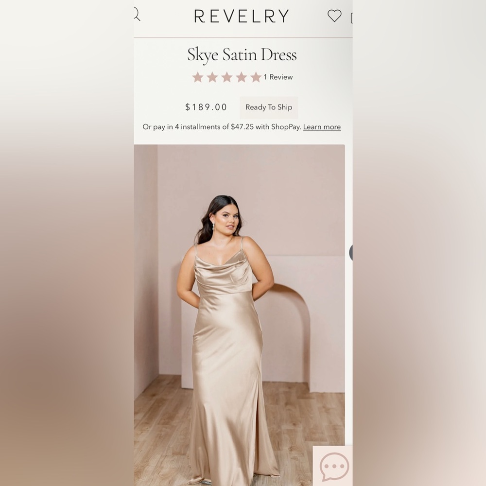 Skye Satin Revelry Bridesmaids Dress- gold champagne